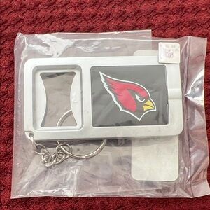 NFL Arizona Cardinals Silver Keychain Bottle Opener